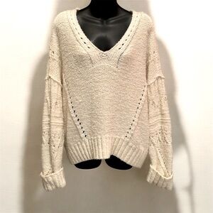Cozy Cream V-Neck Sweater